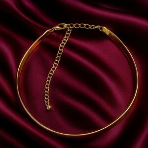 Gold Collar Necklace – Polished 16” Cab Chain with Adjustable Clasp | Women’s